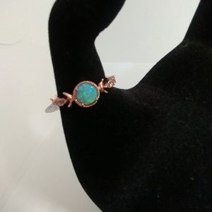 Rose Goldtoned Celestial Ring with Opal  Stone